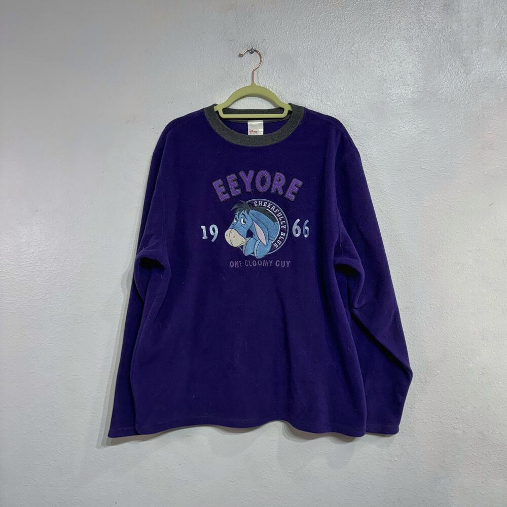 Disney Store Exclusive Purple Eeyore Vintage Fleece Sweatshirt Sz M